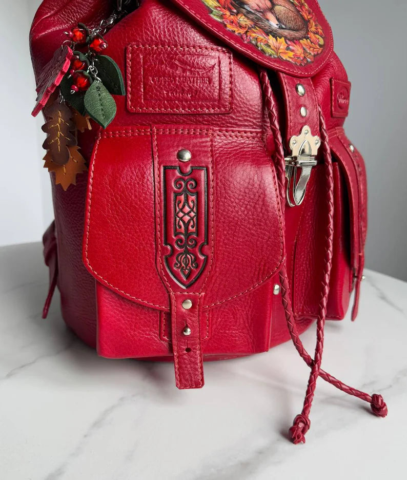 Zaino in pelle da donna Fox Zaino Boho Zaino in pelle da donna Zaini in pelle da donna Borsa Fox Regali Fox Zaino da viaggio