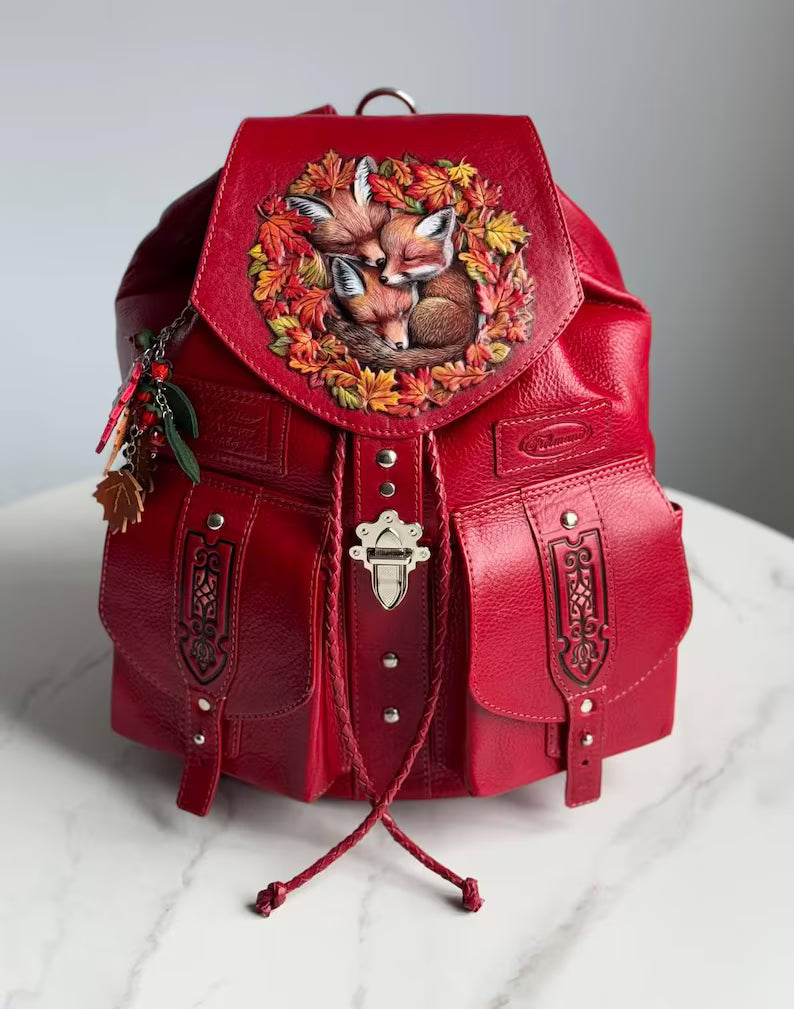Zaino in pelle da donna Fox Zaino Boho Zaino in pelle da donna Zaini in pelle da donna Borsa Fox Regali Fox Zaino da viaggio