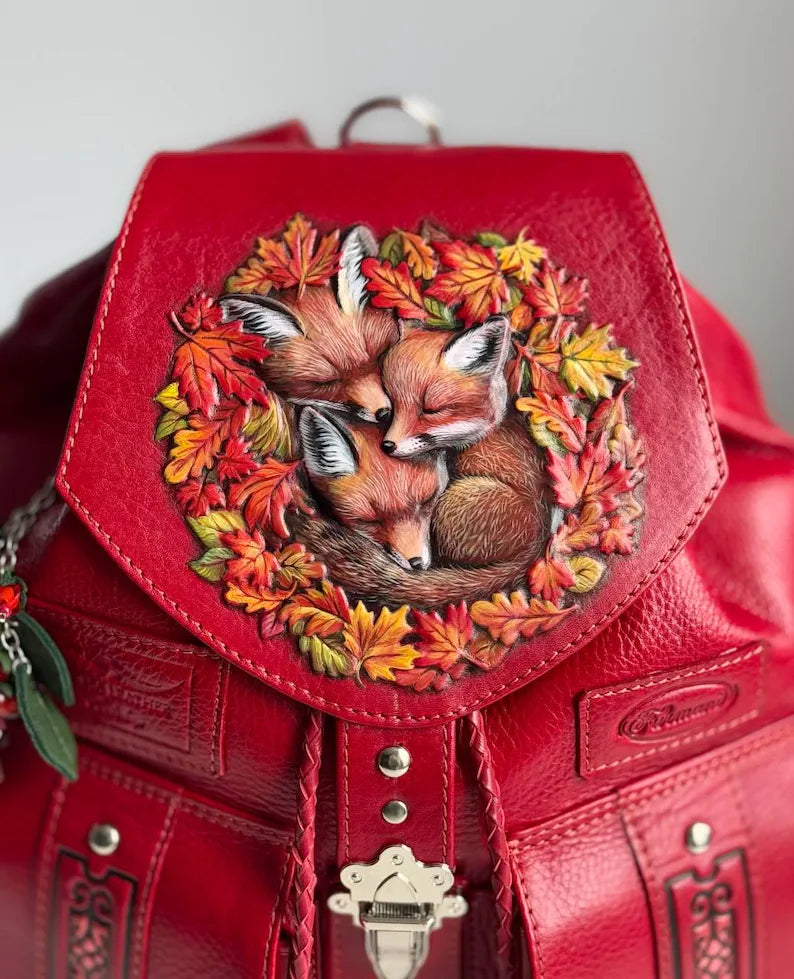 Zaino in pelle da donna Fox Zaino Boho Zaino in pelle da donna Zaini in pelle da donna Borsa Fox Regali Fox Zaino da viaggio