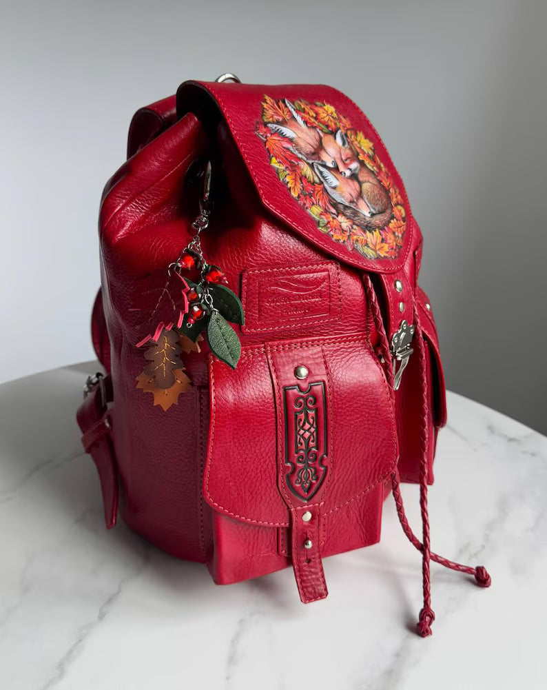 Zaino in pelle da donna Fox Zaino Boho Zaino in pelle da donna Zaini in pelle da donna Borsa Fox Regali Fox Zaino da viaggio