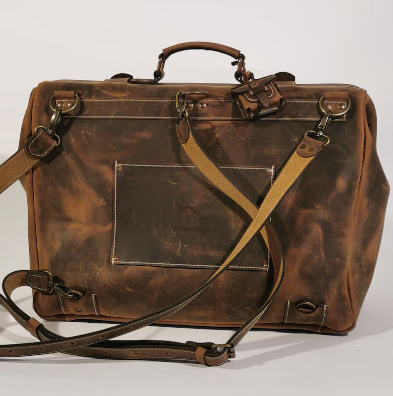 Borsa in pelle Lancaster Doctor, borsa per laptop da 17'' in pelle Crazy Horse, zaino convertibile, borsa da viaggio a tracolla