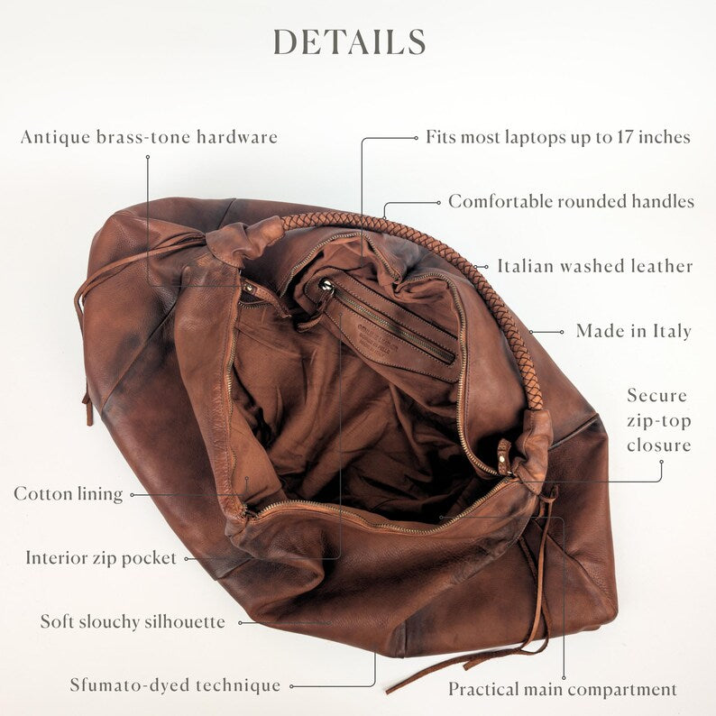 Vintage slouchy soft leather hobo bag, large hobo slouchy soft leather bag, large everyday shoulder bags for women leather, oversize bag
